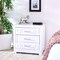 Safavieh Raina Three Drawer Greek Key Night Stand White / Silver
